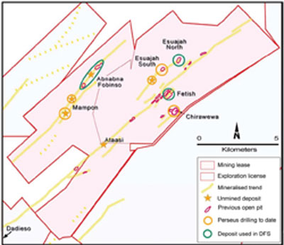 Location Ayanfuri Gold Deposits